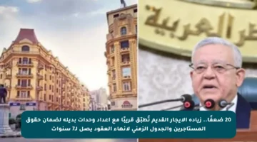 20 ضعفًا.. زيادة الإيجار القديم تُطبّق قريبًا مع إعداد وحدات بديلة لضمان حقوق المستأجرين والجدول الزمني لإنهاء العقود يصل لـ7 سنوات